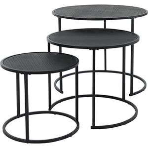 H&S Collection Bijzettafelset 3 st zwart
