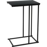 H&S Collection Bijzettafel/banktafel - 1x - zwart - metaal - 40 x 26 x 58 cm