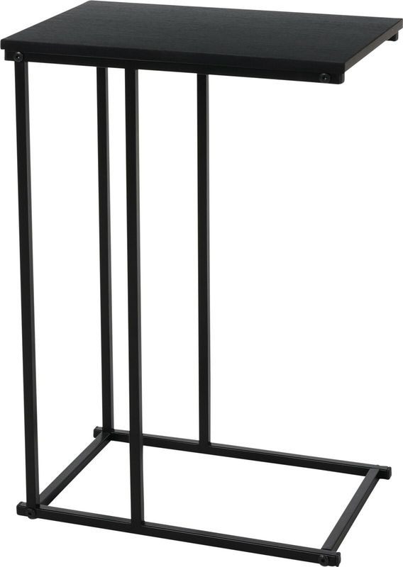 H&S Collection Bijzettafel/banktafel - 1x - zwart - metaal - 40 x 26 x 58 cm