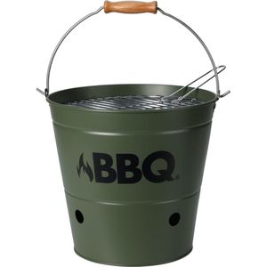 Barbecue emmer olijfgroen 26 cm - Barbecue