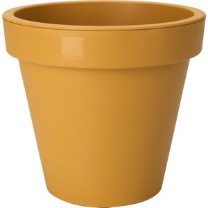 Plantenpot/bloempot - Tuin buiten - kunststof - okergeel - D50 cm - Plantenpotten