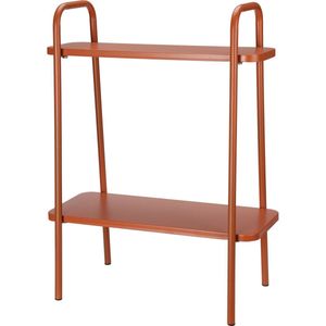Plantenrek/plantentafel - terracotta - metaal - 50 x 26 x 66 cm - binnen en buiten