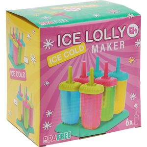 IJslollymaker voor 6 ijsjes assorti.