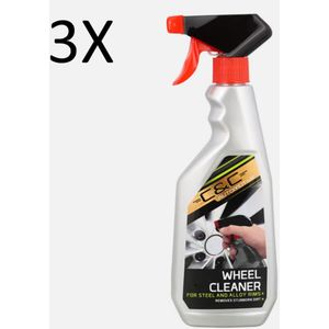 C&C - Velgenreiniger - Voordeelpack 3X500 ML - Sprayflacon - Voor stalen en lichtmetalen velgen