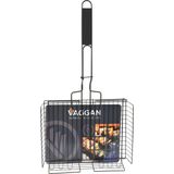 BBQ/barbecue rooster - grill mand - metaal/hout - 30 x 26 x 6 cm - barbecueroosters