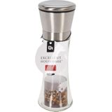 Excellent Houseware Pepermolen - glas/rvs - Instelbare maalgraad - keramische maler - peper