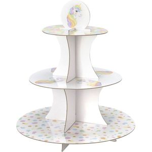Etagere - Karton - 3 Laags - 15cm - Gekleurde Stippen - Eenhoorn