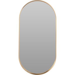 Home & Styling Wandspiegel - ovaal - goud - metalen frame - 72 x 32 cm