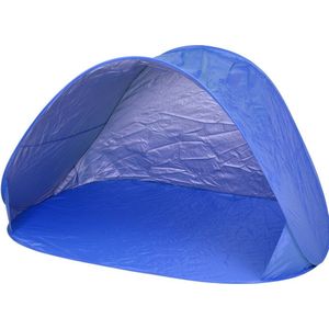 Windscherm/beachshelter/strandtent pop-up - blauw - 145 x 80 cm