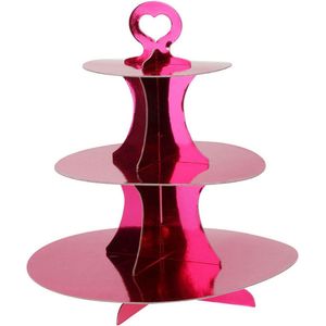 Etagere - Karton - 3 Laags - Roze
