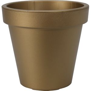 Pro Garden Plantenpot/bloempot Botanic Gold - Tuin buiten - kunststof - mat goud- Dia 20 cm - rond