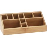 Eleganza Make-up organizer - bamboe hout - 23 x 9 x 9 cm - kwasten houder