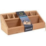 Eleganza Make-up organizer - bamboe hout - 23 x 9 x 9 cm - kwasten houder