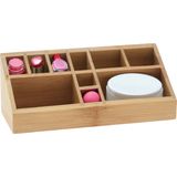 Eleganza Make-up organizer - bamboe hout - 23 x 9 x 9 cm - kwasten houder