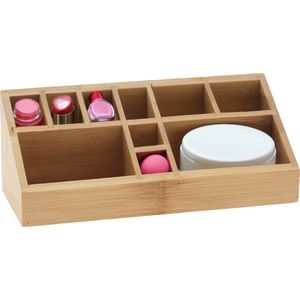 Eleganza Make-up organizer - bamboe hout - 23 x 9 x 9 cm - kwasten houder