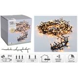 Microcluster Kerstverlichting- 1500 led - 30m - extra warm wit -Timer - Lichtfuncties-Geheugen -Buiten
