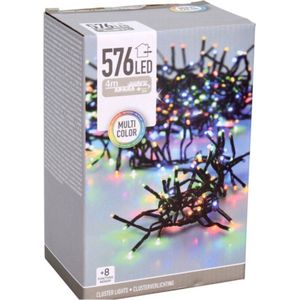 Clusterverlichting - gekleurd - 576 leds - 420 cm - zwart snoer