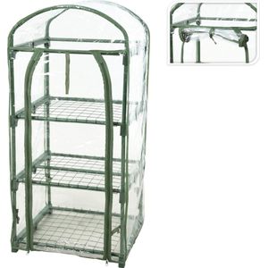 ProGarden Kweekkas - 3 verdiepingen - 50 x 45 x 105 cm-broeikas met 3 stalen plantenetages - PVC