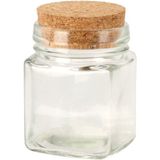 Set van 6 Glazen Potjes - Transparant - Kurken Dop - Inhoud 160 ml