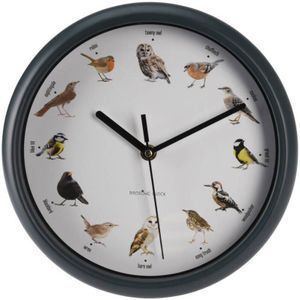 Koopman International Wandklok - 25 cm - Kunststof - Geluiden van Vogels