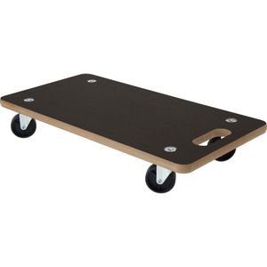 FX Tools Verhuis trolley/hondje - meubelroller op zwenkwielen - handvat - MDF - 200 kg - 58 x 29 cm