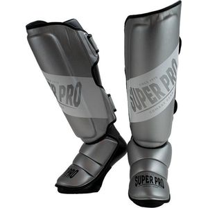 Super Pro Combat Gear Rebel Scheenbeschermers - Zwart/Grijs/Wit - S