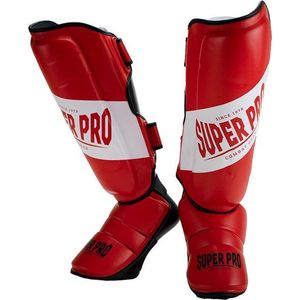 Super Pro Combat Gear Rebel Scheenbeschermers - Rood/Zwart/Wit - XS