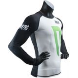 Super Pro Combat Gear - Rashguard LongSleeve No Mercy - Zwart/Groen/Zilver
