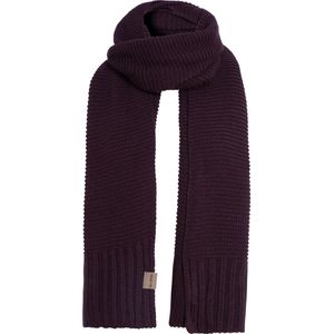 Knit Factory Jamie Gebreide Sjaal Dames & Heren - Herfst- & Wintersjaal - Langwerpige sjaal - Wollen sjaal - Heren sjaal - Dames sjaal - Unisex - Aubergine - Paars - 200x45 cm