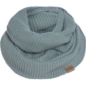 Knit Factory Jamie Gebreide Colsjaal - Ronde Sjaal - Nekwarmer - Wollen Sjaal - Groene colsjaal - Dames sjaal - Heren sjaal - Unisex - Stone Green - One Size