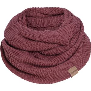 Knit Factory Jamie Gebreide Colsjaal - Ronde Sjaal - Nekwarmer - Wollen Sjaal - Rode Colsjaal - Dames sjaal - Heren sjaal - Unisex - Stone Red - One Size