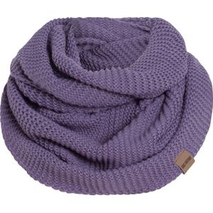 Knit Factory Jamie Gebreide Colsjaal - Ronde Sjaal - Nekwarmer - Wollen Sjaal - Paarse Colsjaal - Dames sjaal - Violet - One Size