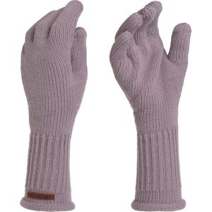 Knit Factory Lana Gebreide Dames Handschoenen - Gebreide winter handschoenen - Roze handschoenen - Polswarmers - Mauve - One Size