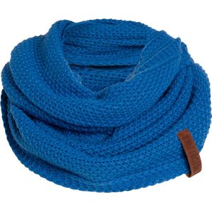 Knit Factory Coco Gebreide Colsjaal - Ronde Sjaal - Nekwarmer - Wollen Sjaal - Blauwe Colsjaal - Dames sjaal - Heren sjaal - Unisex - Cobalt - One Size