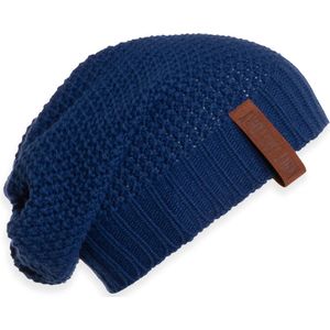 Knit Factory Coco Gebreide Muts Heren & Dames - Sloppy Beanie hat - Kings Blue - Warme donkerblauwe Wintermuts - Unisex - One Size