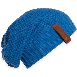 Knit Factory Coco Gebreide Muts Heren & Dames - Sloppy Beanie hat - Cobalt - Warme blauwe Wintermuts - Unisex - One Size