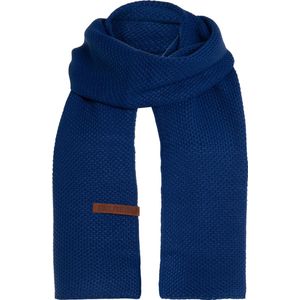 Knit Factory Jazz Gebreide Sjaal Dames & Heren - Donkerblauwe Wintersjaal - Langwerpige sjaal - Wollen sjaal - Heren sjaal - Dames sjaal - Kings Blue - 200x30 cm
