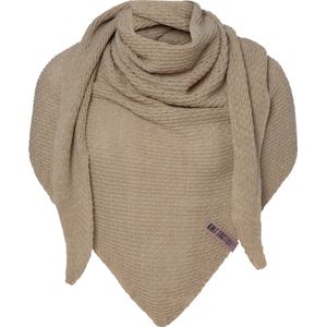Knit Factory Gina Gebreide Omslagdoek - Driehoek Sjaal Dames - Dames sjaal - Sjaal voor de lente, zomer en herfst - Stola - Linnen - 190x85 cm