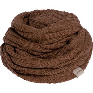 Knit Factory Bobby Gebreide Colsjaal Dames & Heren - Nekwarmer Ronde Sjaal - Nekwarmer - Wollen Sjaal - Bruine colsjaal - Dames sjaal - Heren sjaal - Unisex - Tobacco - One Size