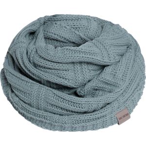 Knit Factory Bobby Gebreide Colsjaal Dames & Heren - Nekwarmer Ronde Sjaal - Nekwarmer - Wollen Sjaal - Groene colsjaal - Dames sjaal - Heren sjaal - Unisex - Stone Green - One Size