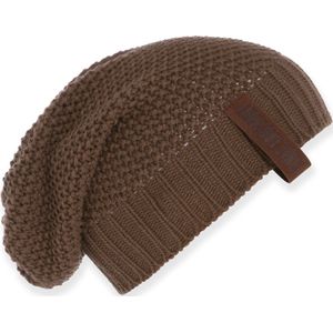 Knit Factory Coco Gebreide Muts Heren & Dames - Sloppy Beanie hat - Tobacco - Warme bruine Wintermuts - Unisex - One Size