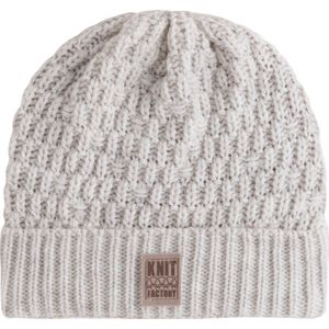 Knit Factory Jaida Gebreide Muts Heren & Dames - Beanie hat - Beige - Warme Wintermuts - Unisex - One Size