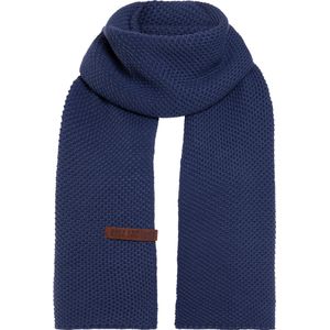 Knit Factory Jazz Gebreide Sjaal Dames & Heren - Donkerblauwe Wintersjaal - Langwerpige sjaal - Wollen sjaal - Heren sjaal - Dames sjaal - Capri - 200x30 cm