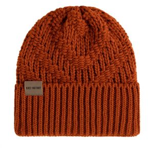 Knit Factory Sally Gebreide Muts Heren & Dames - Beanie hat - Terra - Grofgebreid - Warme oranje Wintermuts - Unisex - One Size