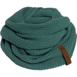 Knit Factory Coco Gebreide Colsjaal - Ronde Sjaal - Nekwarmer - Wollen Sjaal - Groene Colsjaal - Dames sjaal - Heren sjaal - Unisex - Laurel - One Size