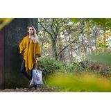 Knit Factory Jazz Gebreid Omslagvest - Dames Poncho - Wikkelvest - Gebreide groene poncho - Gebreide mantel - Winter poncho - Dames cape - One Size - Laurel