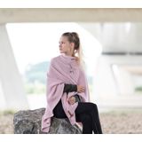 Knit Factory Jazz Gebreid Omslagvest - Dames Poncho - Wikkelvest - Gebreide groene poncho - Gebreide mantel - Winter poncho - Dames cape - One Size - Laurel