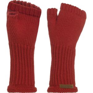 Knit Factory Cleo Gebreide Dames Vingerloze Handschoenen - Handschoenen voor in de herfst & winter - Rode handschoenen - Polswarmers - Baked Apple - One Size