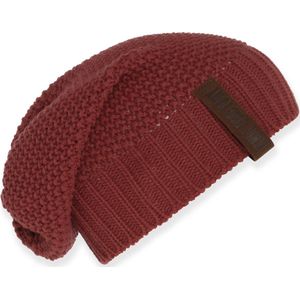 Knit Factory Coco Gebreide Muts Heren & Dames - Sloppy Beanie hat - Baked Apple - Warme rode Wintermuts - Unisex - One Size