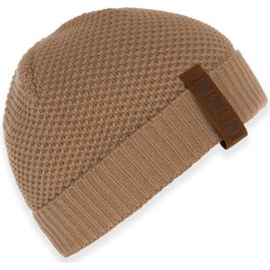 Knit Factory - Jazz Gebreide Muts Heren & Dames - Beanie hat - Nude - Warme bruine Wintermuts - Unisex - One Size